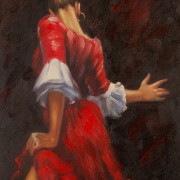 Ballerina di flamenco in rosso