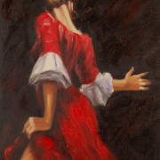 Ballerina di flamenco in rosso