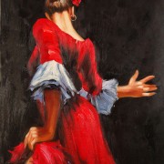 Ballerina di flamenco in rosso