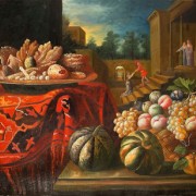 Still life with fruits and sweets