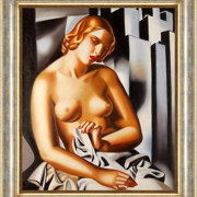 Nudo con cornice oro e argento