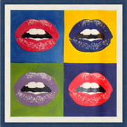 Lips Pop Art + cornice blu e passpartout