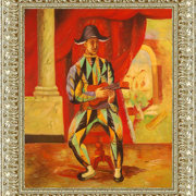 Arlecchino + cornice argento barocca