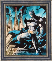 Batman con cornice argento blu