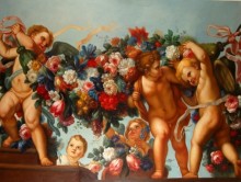 cupids and flowers