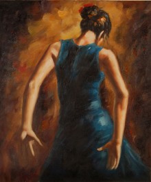 Ballerina di flamenco in blu