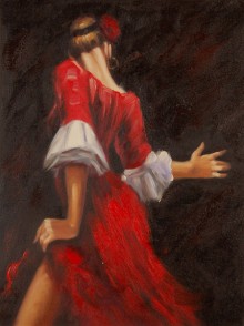 Ballerina di flamenco in rosso