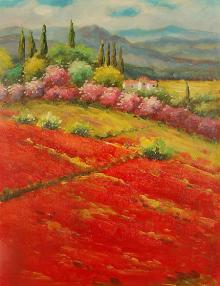 Campagna con papaveri