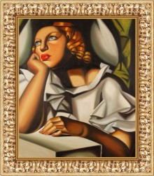 Ragazzina alla finestra con cornice