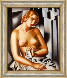 Nudo con cornice oro e argento