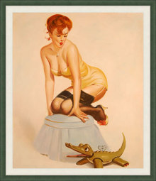 Pin up + cornice verde e passpartout
