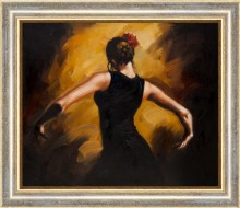 Flamenco Dance 10 + cornice oro argento