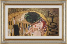il bacio Particolare + Cornice Rovesciata Oro-Argento e passepartout