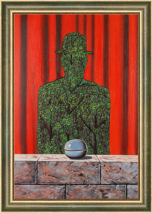 L'homme et la Foret + cornice verde oro(AM