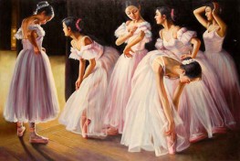 Ballerine prima dell'esibizione