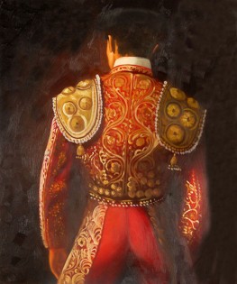 Traje de luz rojo y oro