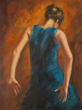 Ballerina di flamenco in blu