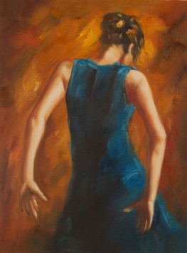 Ballerina di flamenco in blu