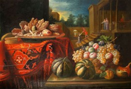 Still life with fruits and sweets
