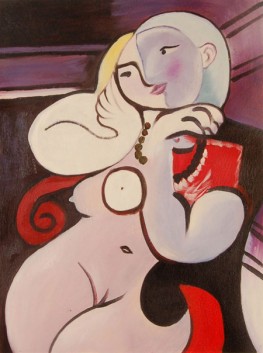 Nude of womman in red armchair