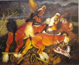 Cavalli imbizzarriti da temporale