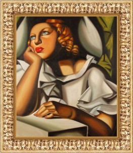 Ragazzina alla finestra con cornice