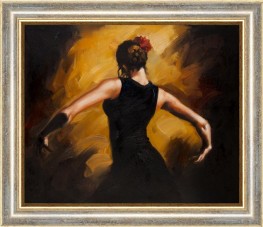 Flamenco Dance 10 + cornice oro argento