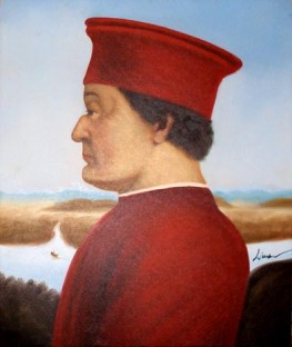 Federico da Montefeltro (con telaio)