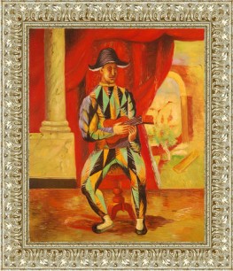 Arlecchino + cornice argento barocca