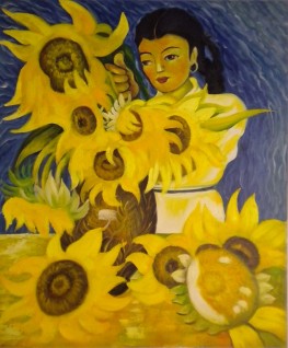 Ragazza con girasoli