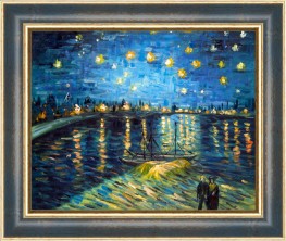 Notte stellata + cornice oro-blu
