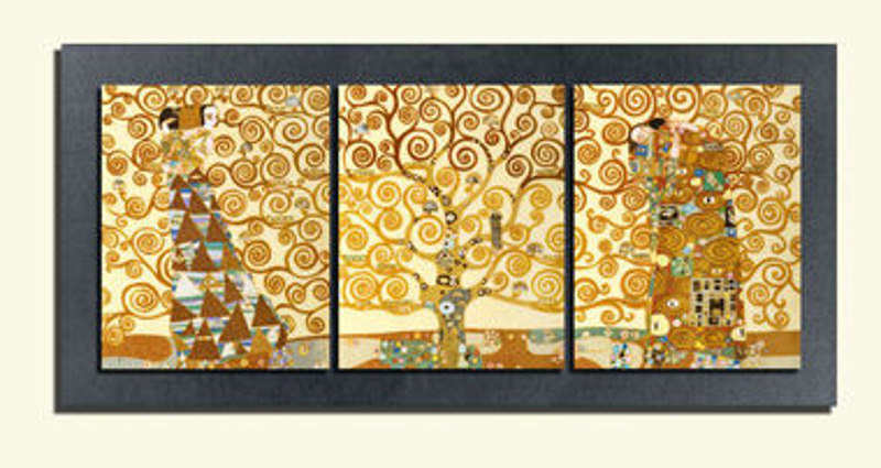 Quadro KLIMT L'Albero della Vita di Pannelli, falso d'autore 188x86x1,6  Pannelli - trittici