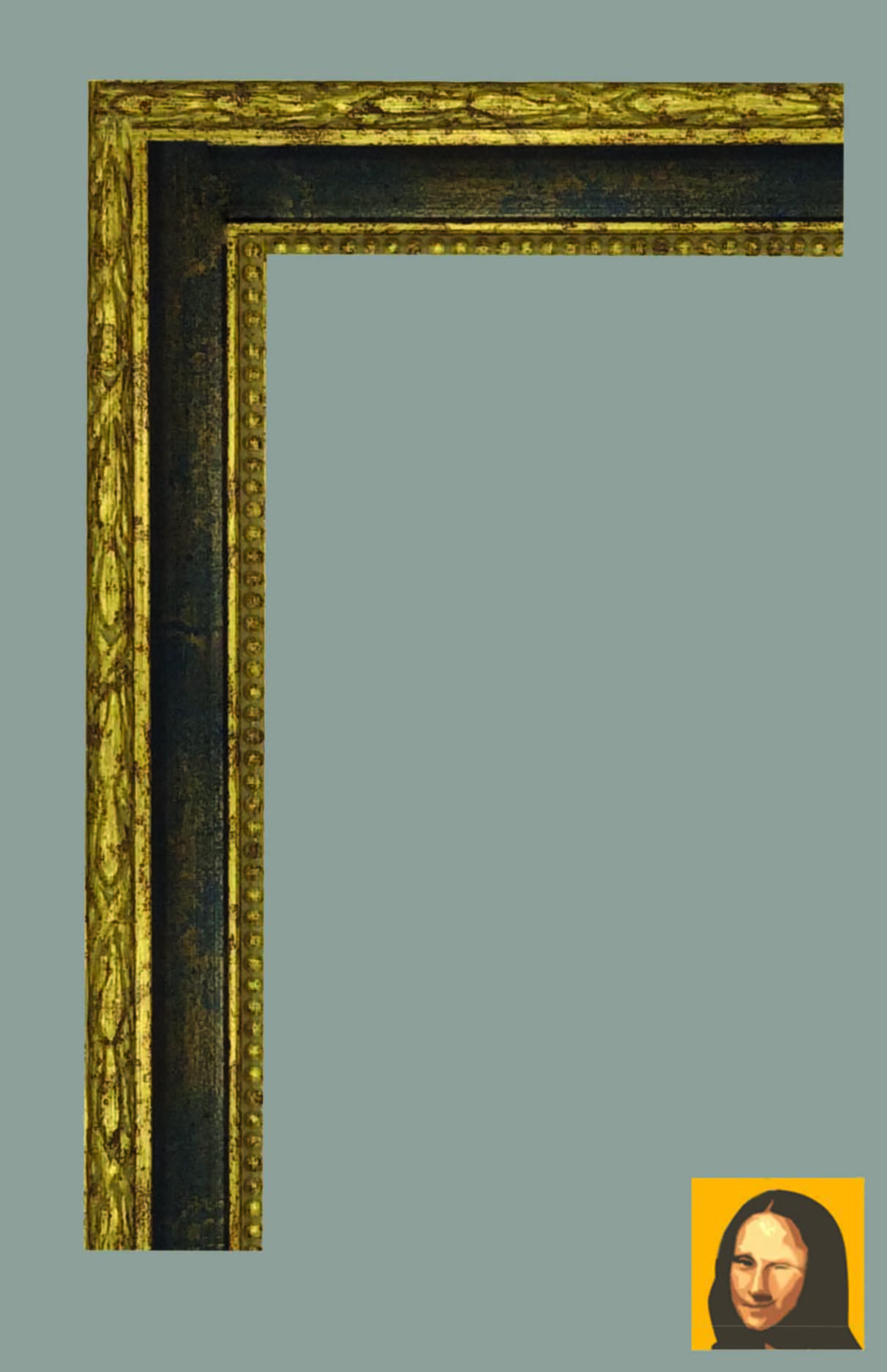 Cornice classica oro e verde 60x90