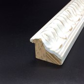 Cornice moderna bianca e legno 90x120