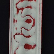 cornice moderna bianca e rossa 90x120