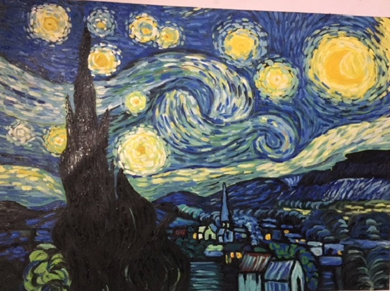 Quadro Notte Stellata di Van Gogh, falso d'autore 80x113