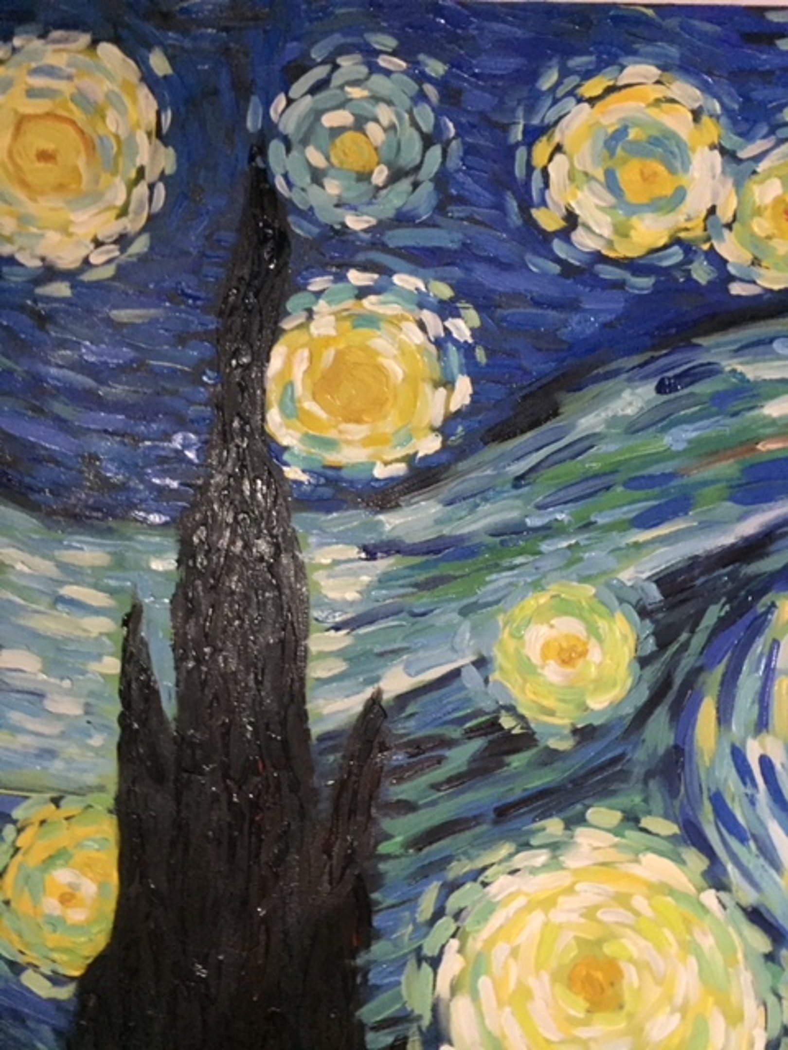Niik Stampa Notte Stellata di Vincent Van Gogh 60 x 47 cm Falso dautore su Tela 