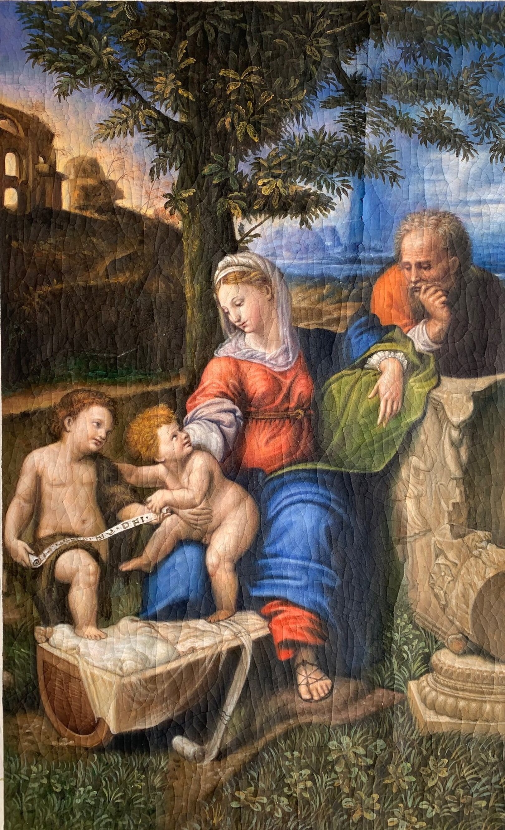 Quadro Madonna delle Palme (qualità museale) di Raffaello, falso d'autore  100x100cm Religiosi e mitologici