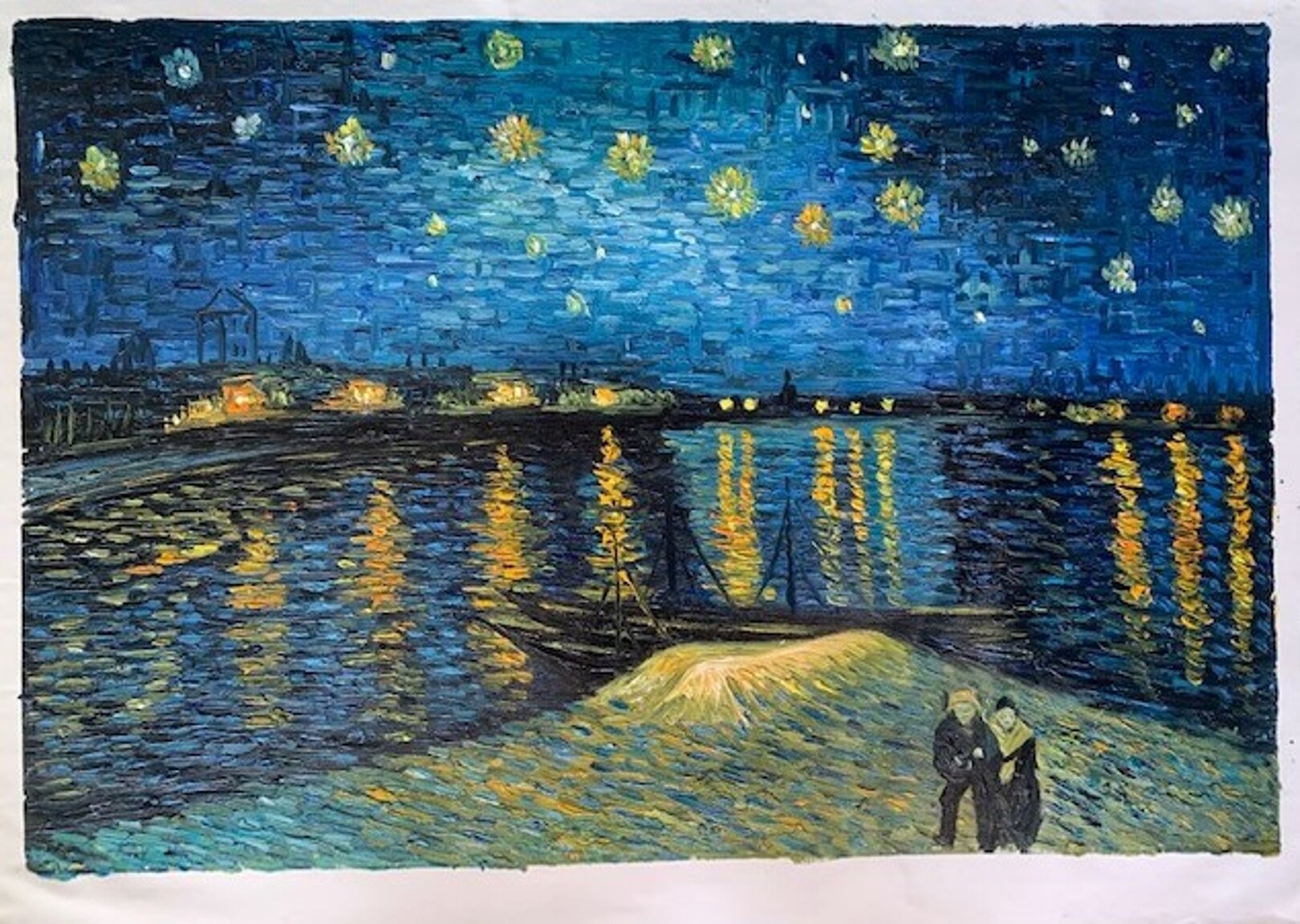 Quadro Notte Stellata Sul Rodano Di Van Gogh Falso D Autore 60x90cm