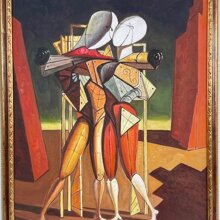 Ettore e Andromaca con  cornice oro rosso