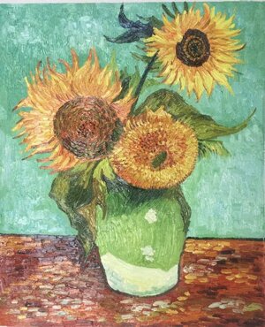 Tre girasoli in vaso – prima versione