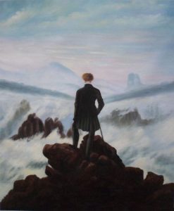viandante sul mare di nebbia